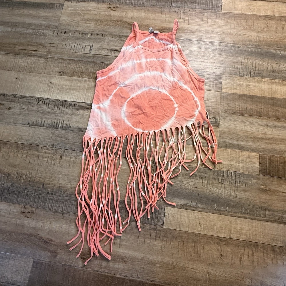 ASOS Fringe Tank Tie Dye Pink Sz 4 Hippie Flower‎ Fairycore Festival